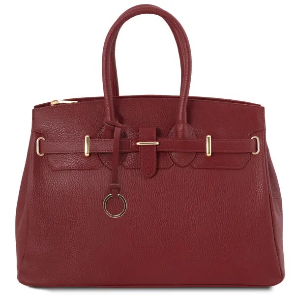 TL Bag Leather handbag with golden hardware