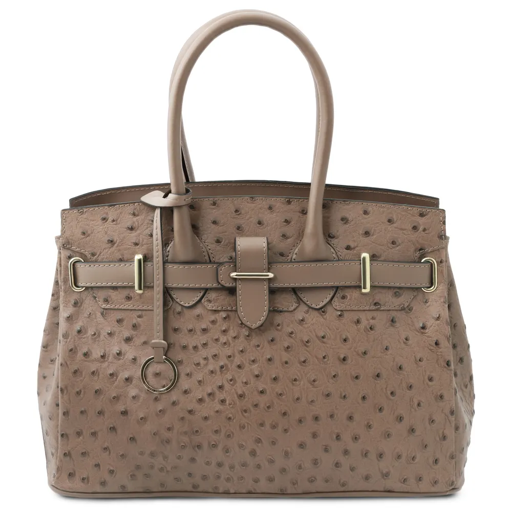 TL Bag Handbag in ostrich-print leather