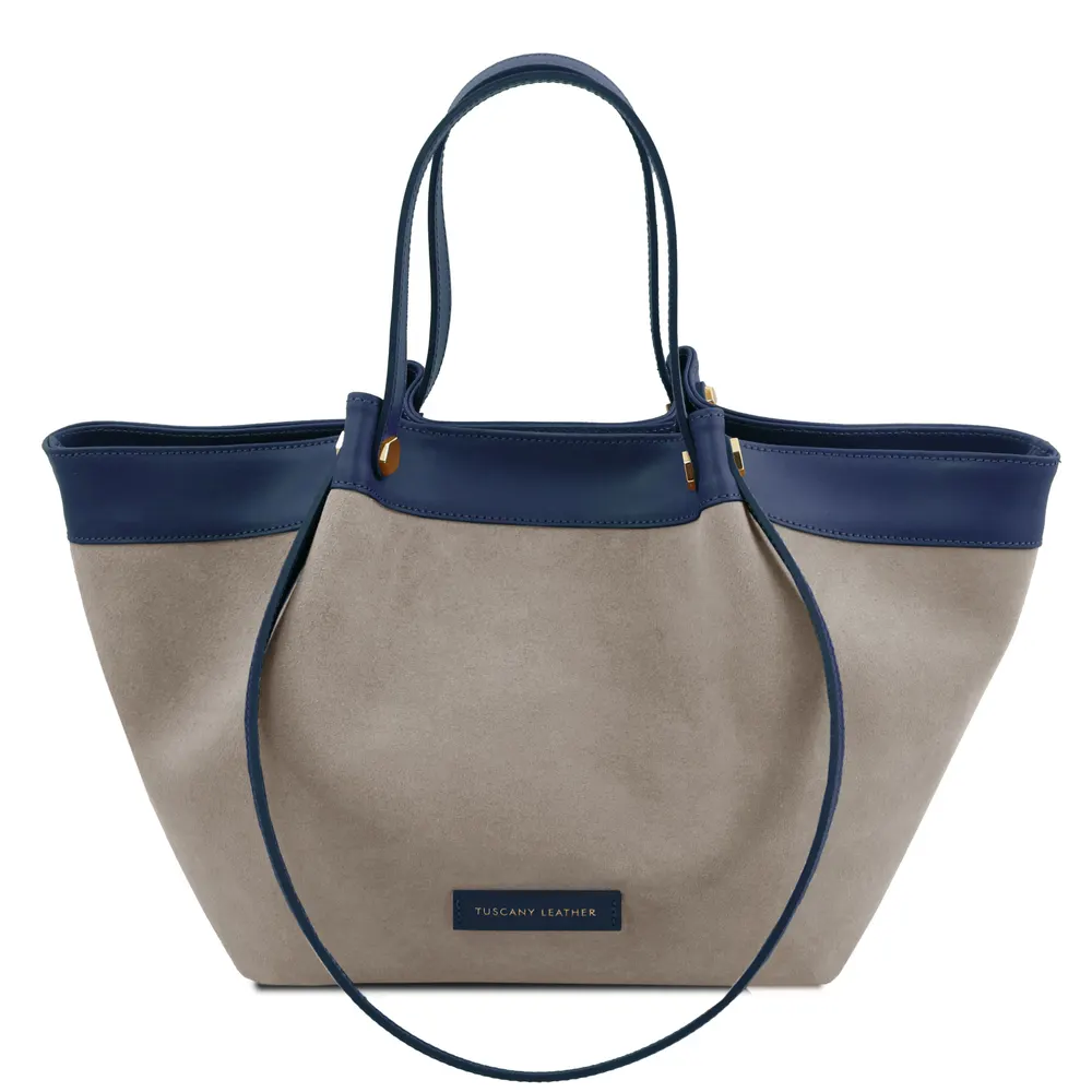 Soleil Suede leather shopping bag