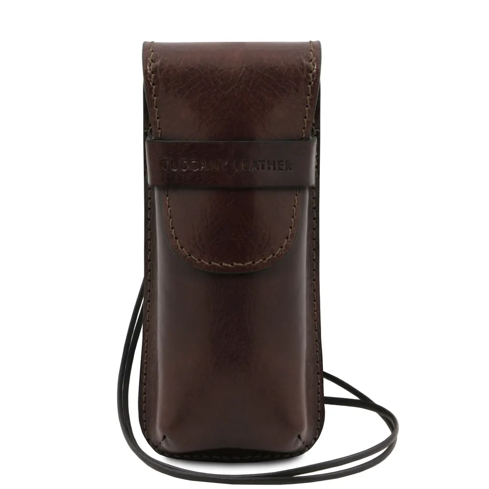 Exclusive leather crossbody case for glasses