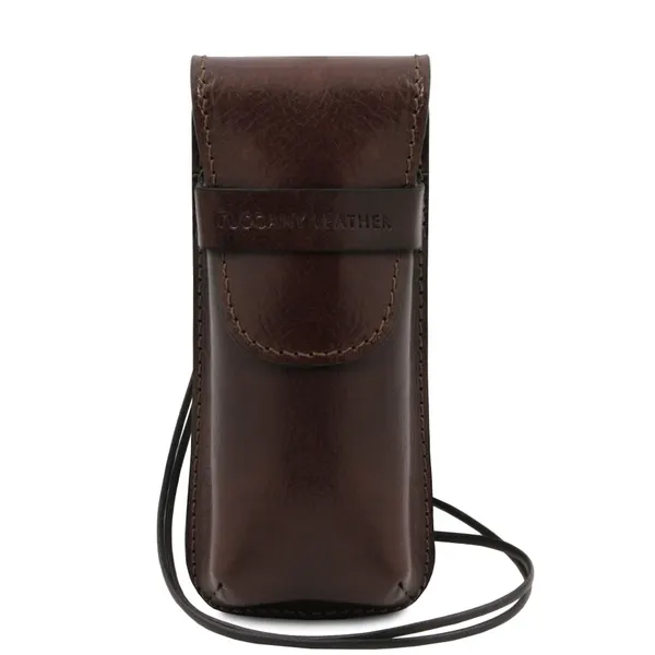 Exclusive leather crossbody case for glasses