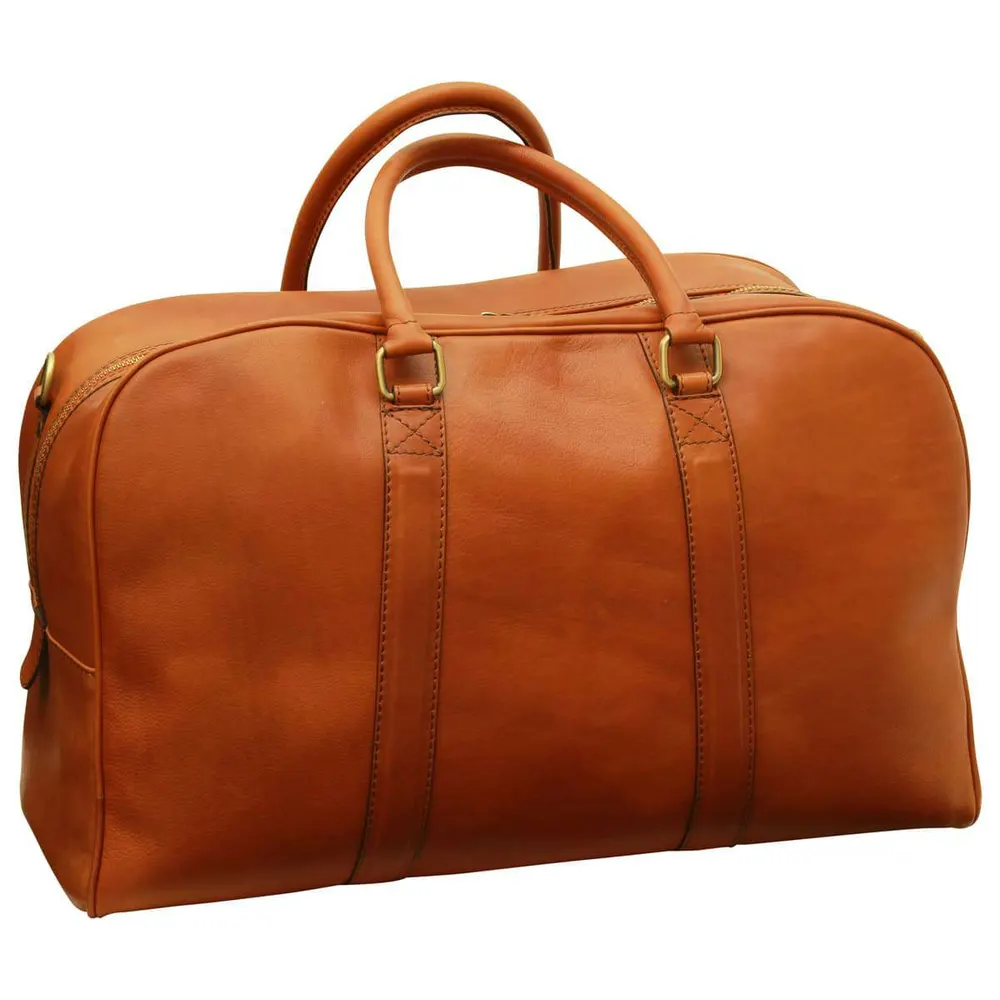 Soft Calfskin Leather Travel Bag - Gold