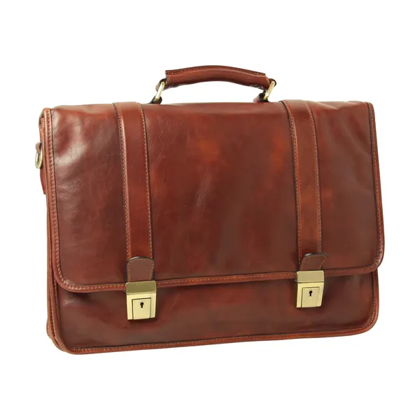 Soft Calfskin Leather Briefcase with shoulder strap