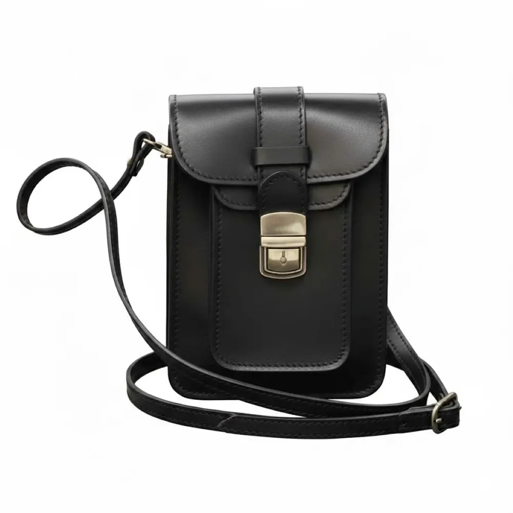 Leather Belt Pouch - Black