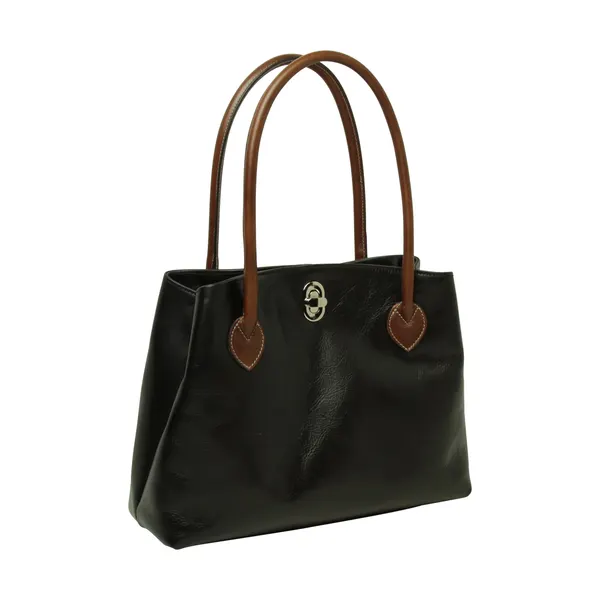 WOMAN’S TWO-HANDLE BAG IN TWO -TONE FULL-GRAIN LEATHER
