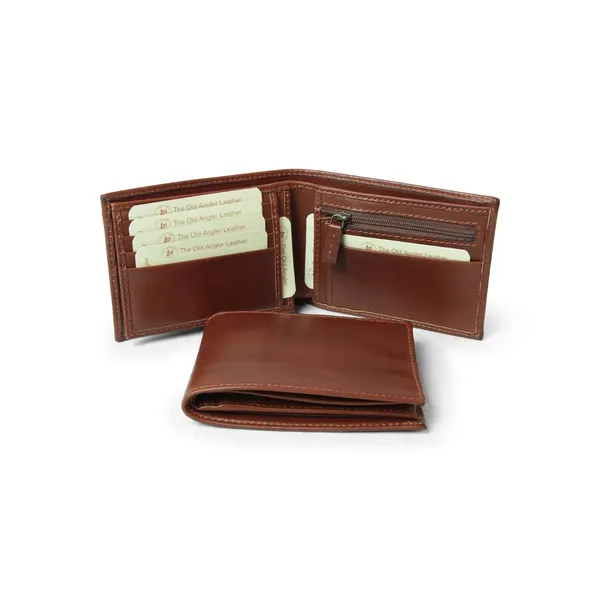 Leather wallet with coin pocket and RFID